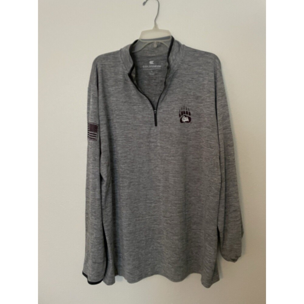 Men’s Colosseum Athletics Montana Grizzlies Gray OHT 1/4 Zip Pullover Large